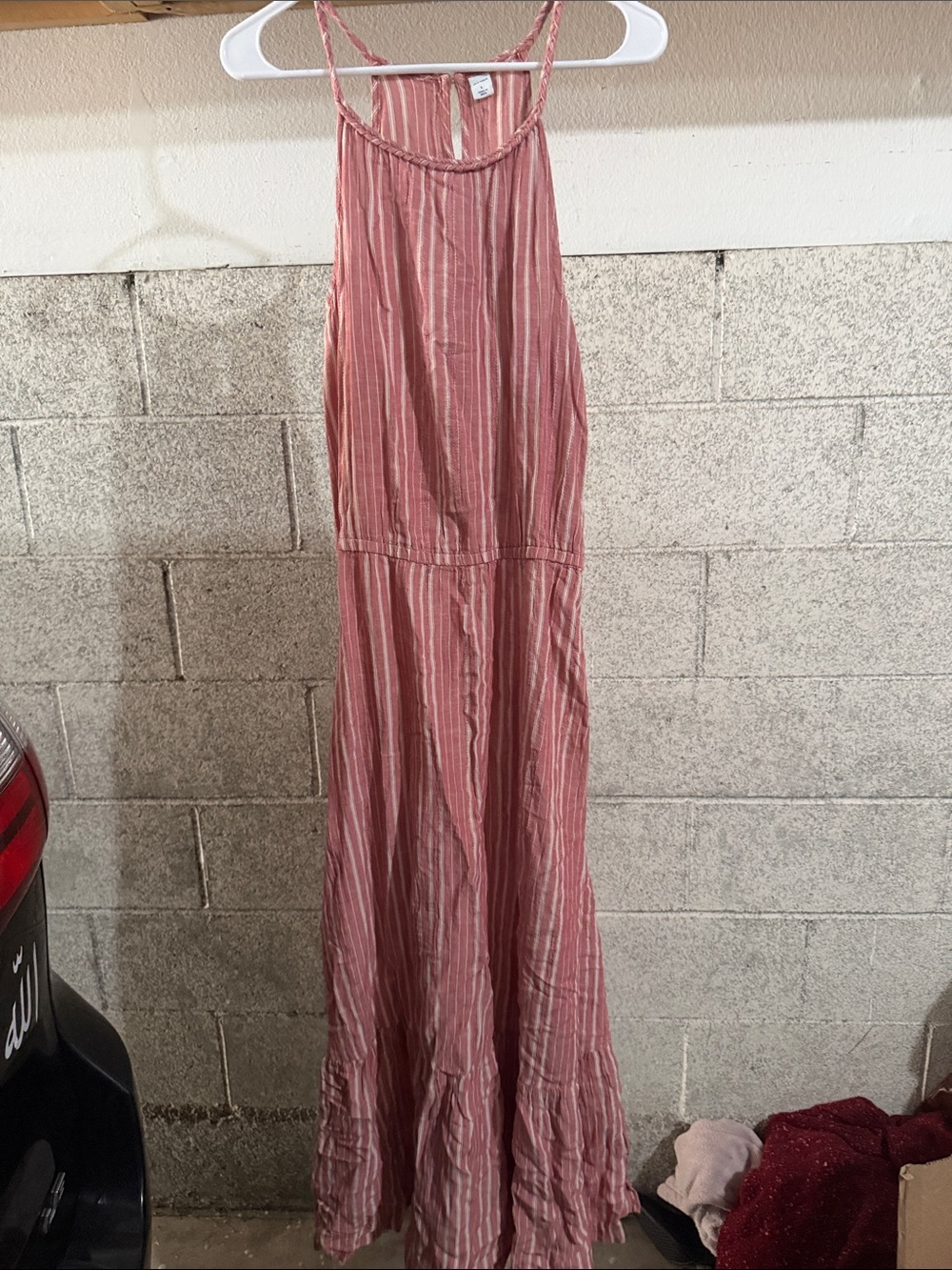 Old Navy Dusty Rose Striped Maxi Dress